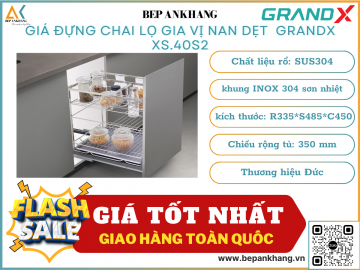 Giá đựng chai lọ gia vị dao thớt nan dẹt GRANDX XS.40S2 - 400mm